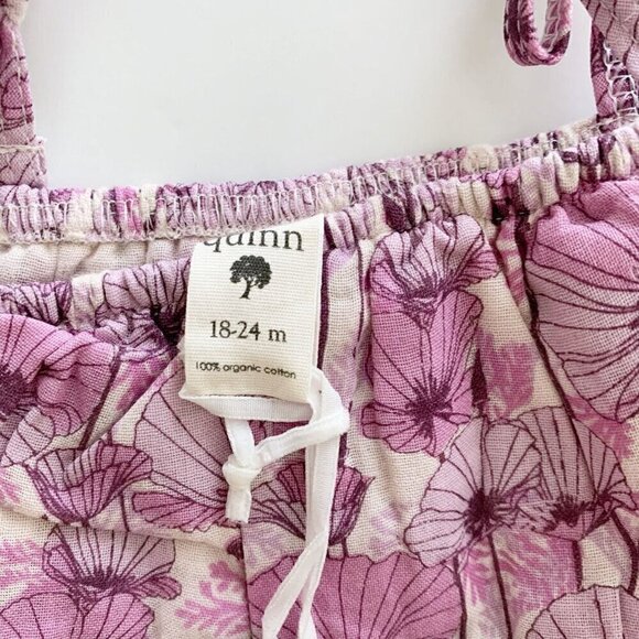 Kate Quinn Organics Baby Girl Medium Orchid Poppies Sunsuit 18-24 Months - Picture 5 of 7